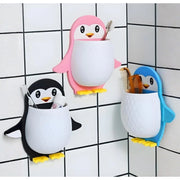 Generic Pack of 3 Wall Mounted Penguin Design Toothpaste Holder (Multicolor)