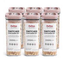 Generic Pack of 6 Switchers Airtight Storage Container Set 2000 ML (Pink)