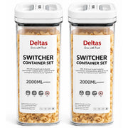 Generic Pack of 2 Switchers Airtight Storage Container Set 2000 ML (White)