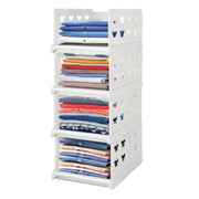 Generic Pack of 1 Plastic Foldable Stackable Storage Organizer (White)