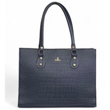 Generic Women's Polyurethane Croco Shoulder Tote Bag (Black)