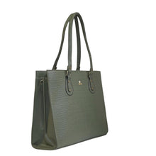 Generic Women's Polyurethane Croco Shoulder Tote Bag (Green)
