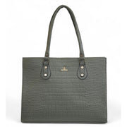 Generic Women's Polyurethane Croco Shoulder Tote Bag (Green)