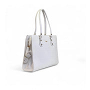 Generic Women's Polyurethane Croco Shoulder Tote Bag (White)