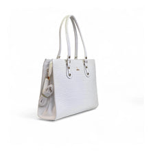 Generic Women's Polyurethane Croco Shoulder Tote Bag (White)