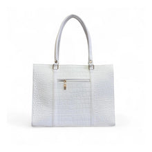 Generic Women's Polyurethane Croco Shoulder Tote Bag (White)