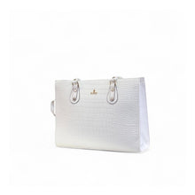Generic Women's Polyurethane Croco Shoulder Tote Bag (White)