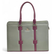Generic Women's Polyurethane Solid Structured Shoulder Tote Handbag (Sage Green-Burgundy)