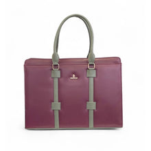 Generic Women's Polyurethane Solid Structured Shoulder Tote Handbag (Burgundy-Gray)