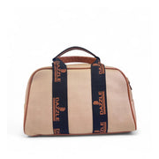 Generic Women's Polyurethane Textured Duffle Bag with Adjustable &amp; Removable Strap (Beige-Brown)