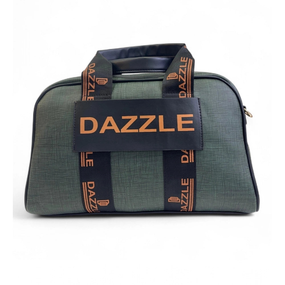 Generic Women's Polyurethane Textured Duffle Bag with Adjustable &amp; Removable Strap (Dark Green)