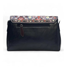 Generic Women's Polyurethane Floral Embroidered Crossbody Sling Bag with Adjustable &amp; Removable Strap (Black)