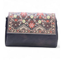 Generic Women's Polyurethane Floral Embroidered Crossbody Sling Bag with Adjustable &amp; Removable Strap (Coffee)