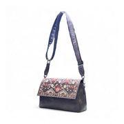 Generic Women's Polyurethane Floral Embroidered Crossbody Sling Bag with Adjustable &amp; Removable Strap (Coffee)