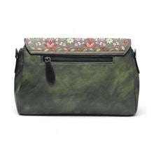 Generic Women's Polyurethane Floral Embroidered Crossbody Sling Bag with Adjustable &amp; Removable Strap (Green)