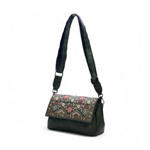 Generic Women's Polyurethane Floral Embroidered Crossbody Sling Bag with Adjustable &amp; Removable Strap (Green)