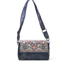 Generic Women's Polyurethane Floral Embroidered Crossbody Sling Bag with Adjustable &amp; Removable Strap (Grey)
