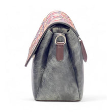 Generic Women's Polyurethane Floral Embroidered Crossbody Sling Bag with Adjustable &amp; Removable Strap (Grey)