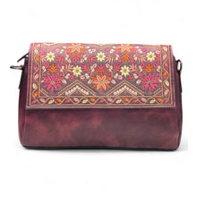 Generic Women's Polyurethane Floral Embroidered Crossbody Sling Bag with Adjustable &amp; Removable Strap (Red)