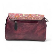 Generic Women's Polyurethane Floral Embroidered Crossbody Sling Bag with Adjustable &amp; Removable Strap (Red)