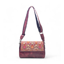 Generic Women's Polyurethane Floral Embroidered Crossbody Sling Bag with Adjustable &amp; Removable Strap (Red)