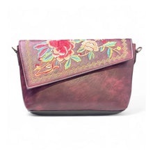 Generic Women's Polyurethane Floral Embroidered Crossbody Sling Bag with Adjustable &amp; Removable Strap (Red)