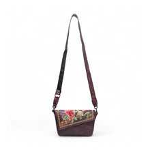 Generic Women's Polyurethane Floral Embroidered Crossbody Sling Bag with Adjustable &amp; Removable Strap (Red)