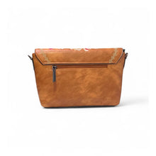 Generic Women's Polyurethane Floral Embroidered Crossbody Sling Bag with Adjustable &amp; Removable Strap (Tan)