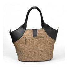 Generic Women's Polyurethane Textured Two-Tone Tote Handbag with Adjustable &amp; Removable Strap (Beige)