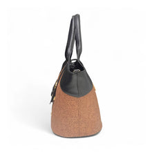 Generic Women's Polyurethane Textured Two-Tone Tote Handbag with Adjustable &amp; Removable Strap (Brown)