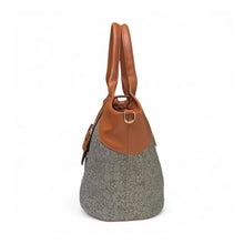 Generic Women's Polyurethane Textured Two-Tone Tote Handbag with Adjustable &amp; Removable Strap (Grey)