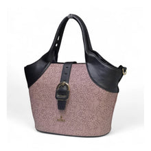 Generic Women's Polyurethane Textured Two-Tone Tote Handbag with Adjustable &amp; Removable Strap (Purple)