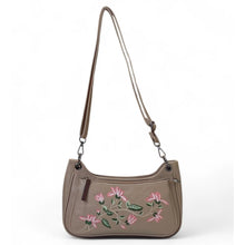 Generic Women's Polyurethane Floral Embroidered Crossbody Sling Bag with Adjustable &amp; Removable Strap (Beige)
