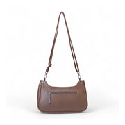 Generic Women's Polyurethane Floral Embroidered Crossbody Sling Bag with Adjustable &amp; Removable Strap (Brown)