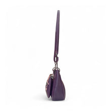 Generic Women's Polyurethane Floral Embroidered Crossbody Sling Bag with Adjustable &amp; Removable Strap (Purple)