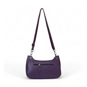 Generic Women's Polyurethane Floral Embroidered Crossbody Sling Bag with Adjustable &amp; Removable Strap (Purple)