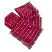 Generic Women's Jimmy Choo Embellished Saree With Unstitched Blouse 5.5Mtr�(Pink)