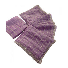 Generic Women's Jimmy Choo Embellished Saree With Unstitched Blouse 5.5Mtr�(Lavender)