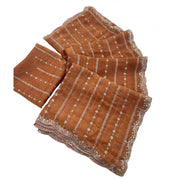 Generic Women's Jimmy Choo Embellished Saree With Unstitched Blouse 5.5Mtr�(Orange)