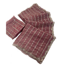 Generic Women's Jimmy Choo Embellished Saree With Unstitched Blouse 5.5Mtr�(Pink)