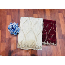 Generic Women's Jimmy Choo Embellished Saree With Unstitched Blouse 5.5Mtr�(White)