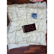 Generic Women's Jimmy Choo Embellished Saree With Unstitched Blouse 5.5Mtr�(White)