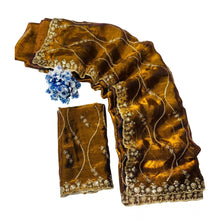 Generic Women's Jimmy Choo Embellished Saree With Unstitched Blouse 5.5Mtr�(Yellow)