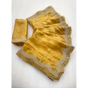 Generic Women's Satin Embellished Saree With Unstitched Blouse 5.5Mtr�(Mustard-Yellow)