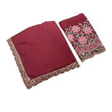Generic Women's Georgette Embellished Saree With Unstitched Blouse 5.5Mtr�(Maroon)