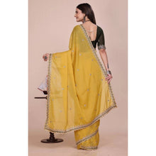 Generic Women's Georgette Embellished Saree With Unstitched Blouse 5.5Mtr�(Yellow)