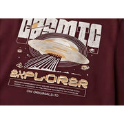 Generic Men's Cotton Blend Printed Oversized Round Neck Half Sleeve T-Shirt (Maroon)