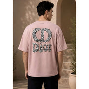 Generic Men's Cotton Blend Printed Oversized Round Neck Half Sleeve T-Shirt (Pink)