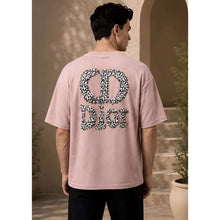 Generic Men's Cotton Blend Printed Oversized Round Neck Half Sleeve T-Shirt (Pink)