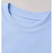 Generic Men's Cotton Blend Printed Oversized Round Neck Half Sleeve T-Shirt (Lavender)